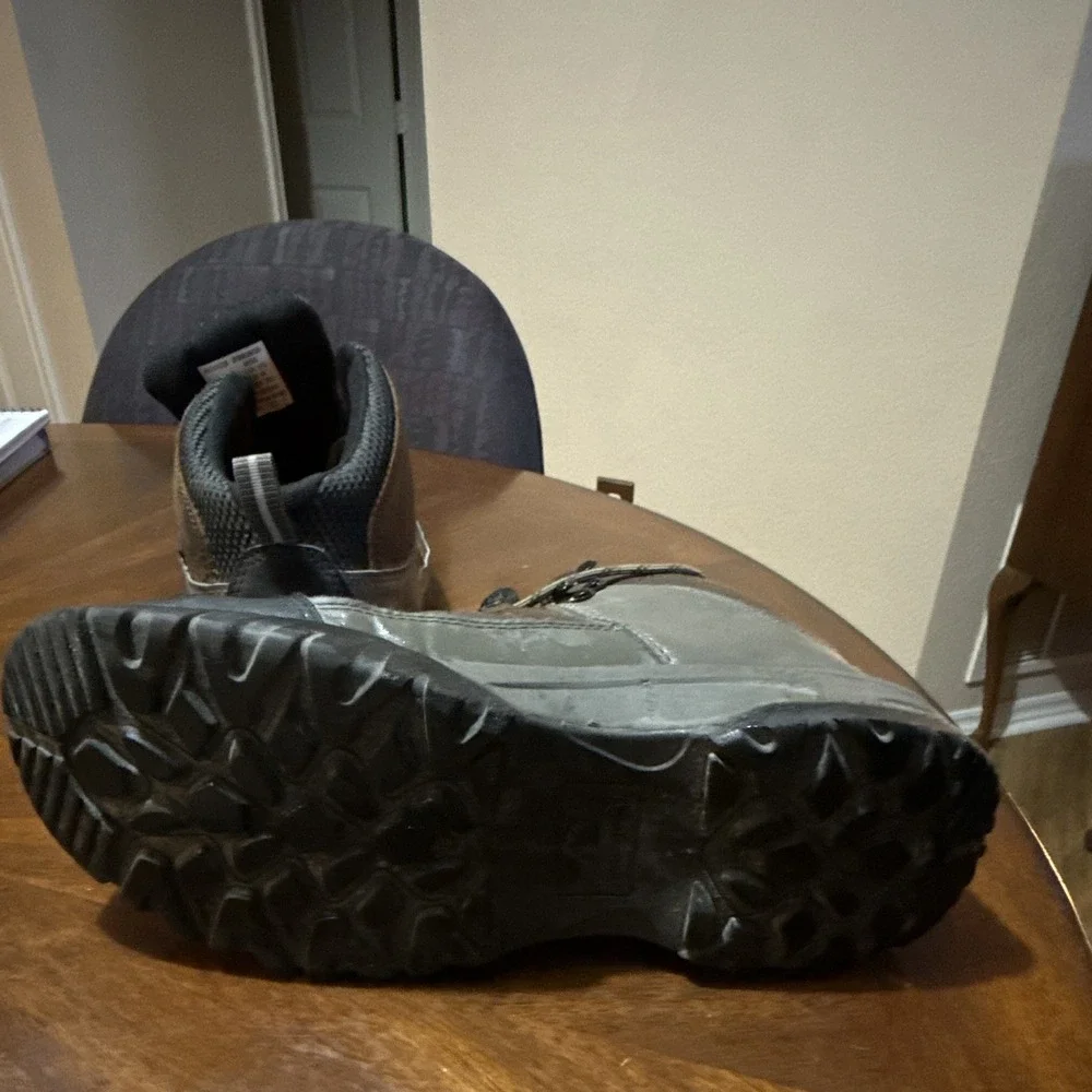 Dr. Scholls Mens Leather Hiking Ankle Boots Gray Black MN0T41EZ008 Size 10.5